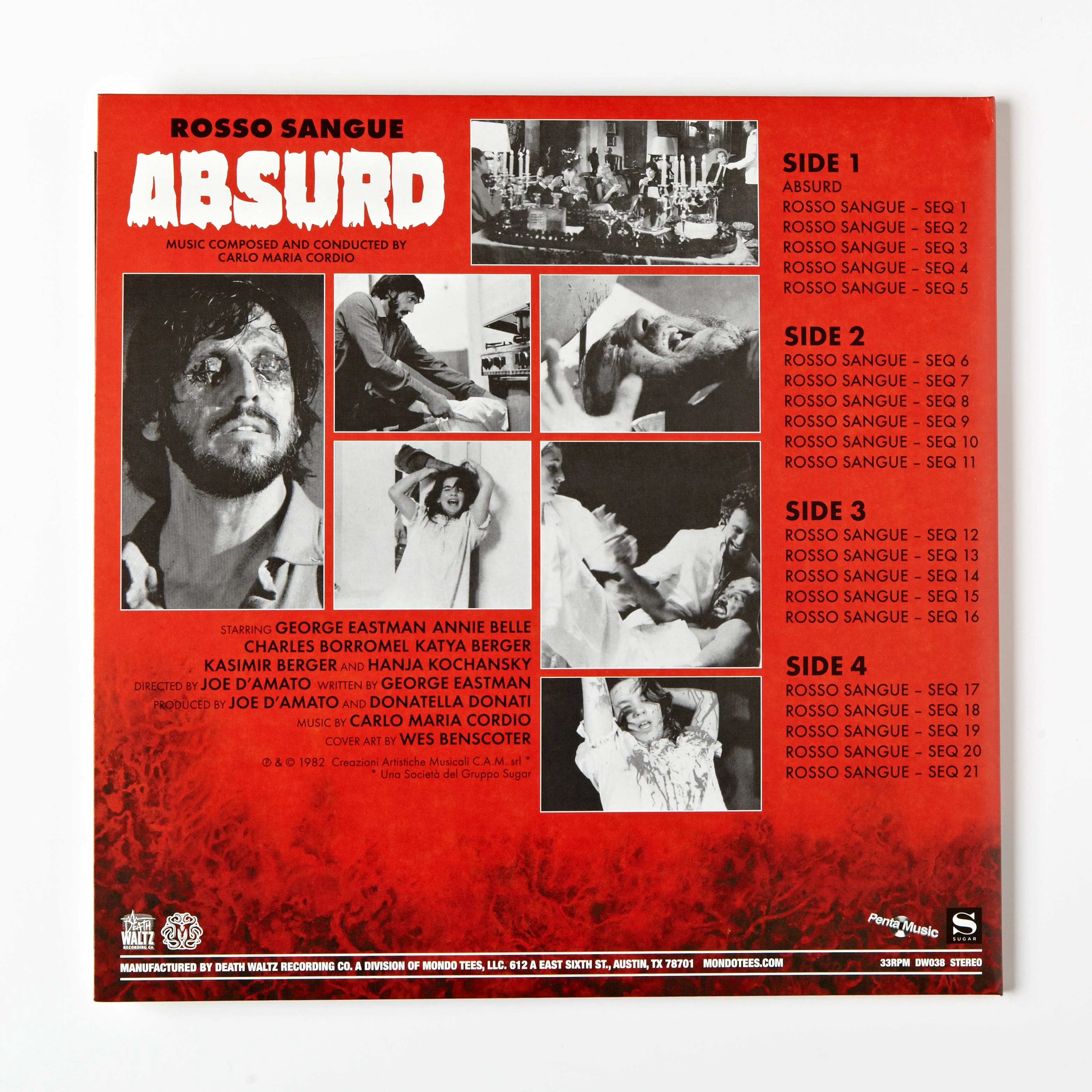 Absurd (Rosso Sangue) Original Motion Picture Soundtrack 2XLP