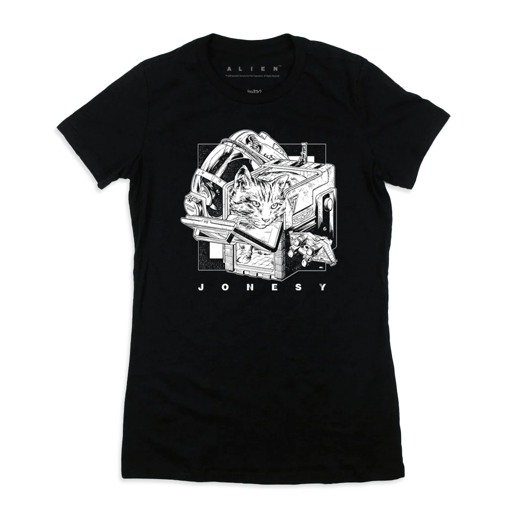 2528-alien-jonesy-t-shirt-black-white-1.webp Alien – Jonesy T-Shirt (Black & White)