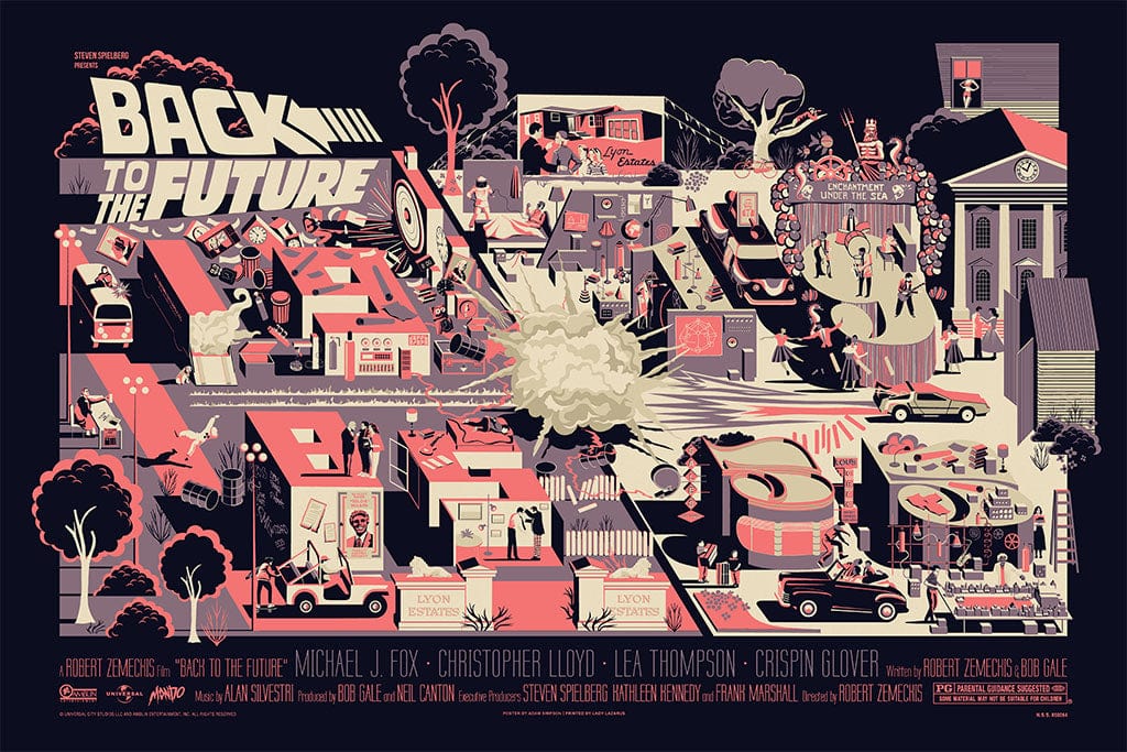 2710-back-to-the-future-variant-screenprinted-poster-1.jpg Back To The Future Variant Screenprinted Poster