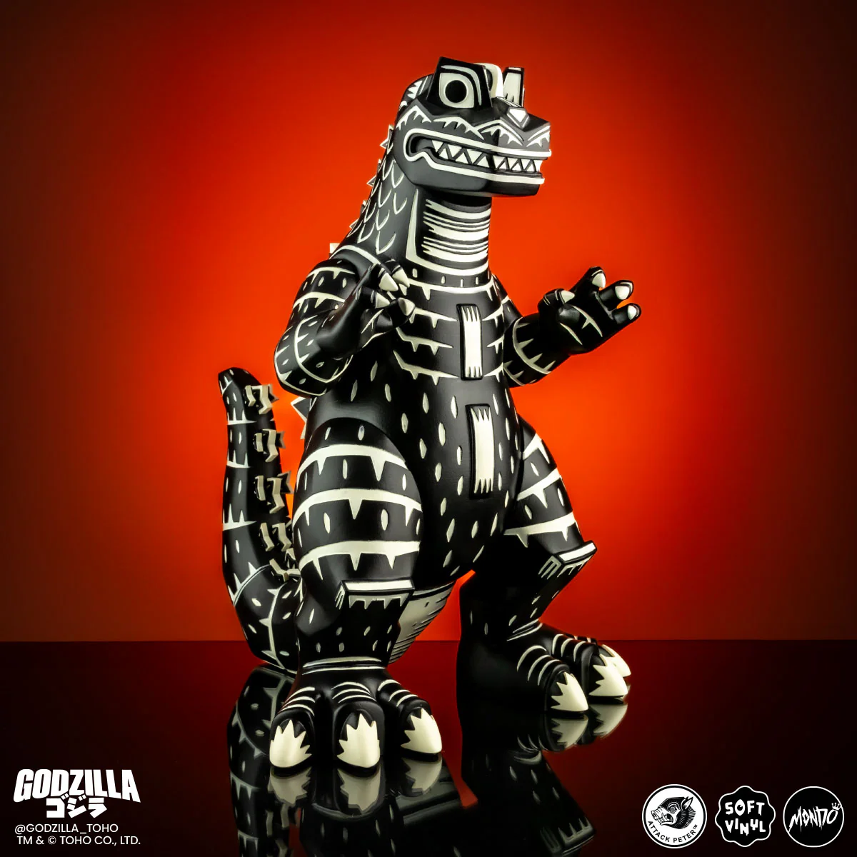 3770-godzilla-vinyl-designer-figure-by-attack-peter-linocut-variant-17.webp Godzilla - Vinyl Designer Figure by Attack Peter - Linocut Variant