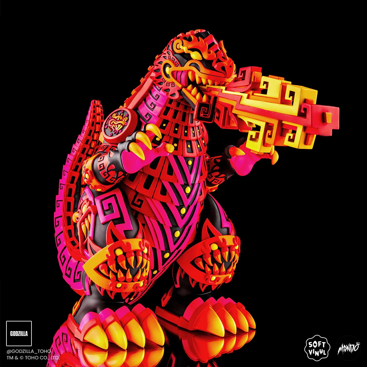 Godzilla - Vinyl Designer Figure by Urban Aztec - Burning Variant Timed Edition