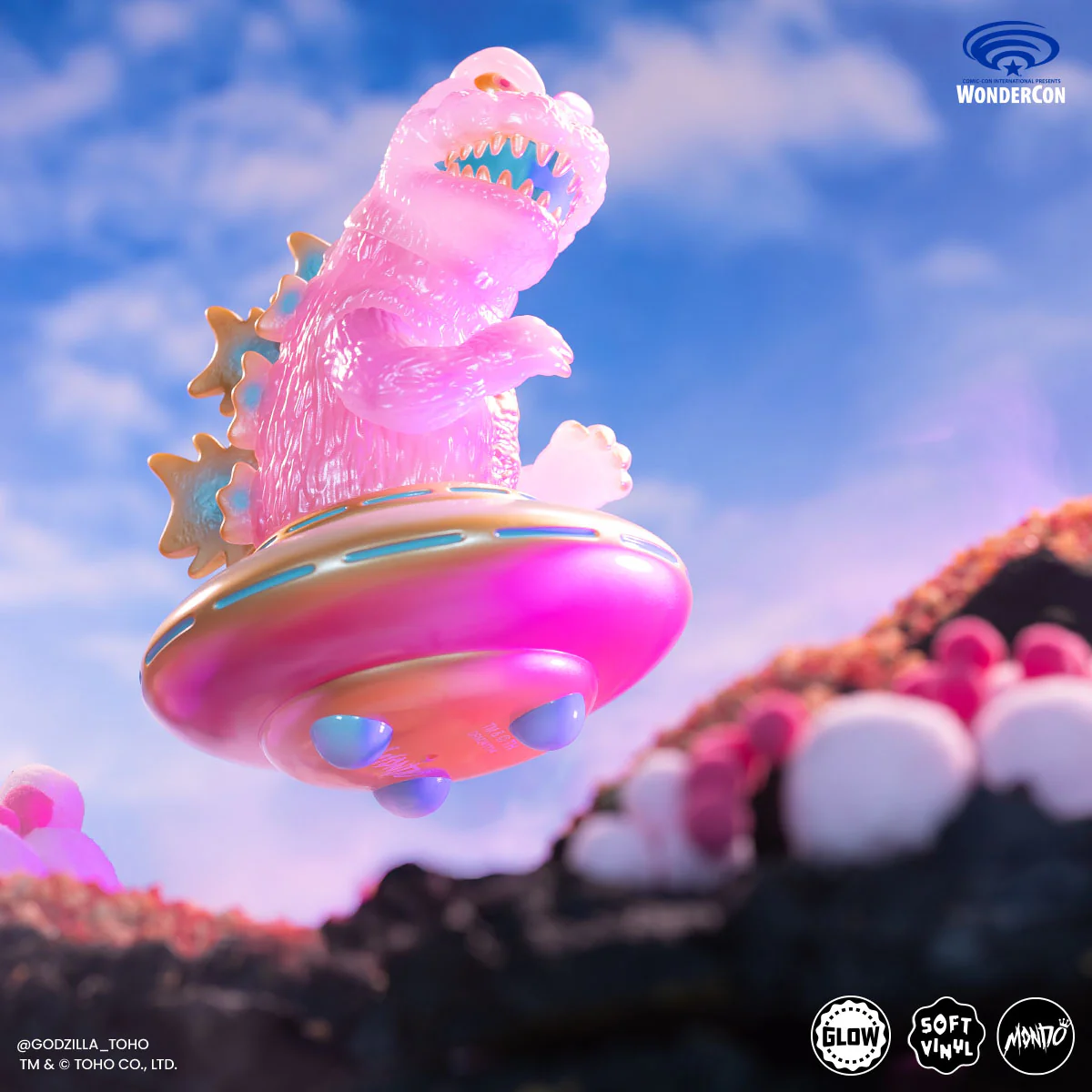 Godzilla UFO - Vinyl Designer Figure by Octeel - Cherry Blossom Variant