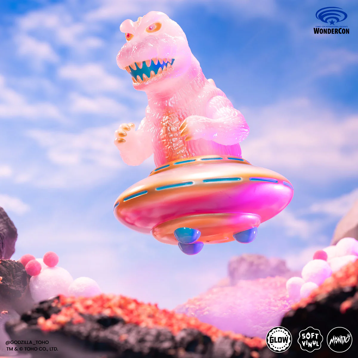 Godzilla UFO - Vinyl Designer Figure by Octeel - Cherry Blossom Variant