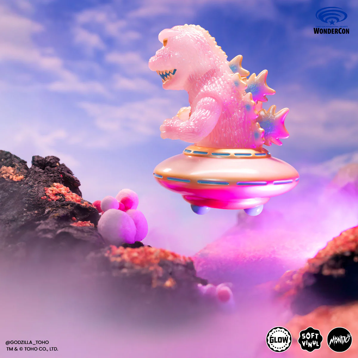Godzilla UFO - Vinyl Designer Figure by Octeel - Cherry Blossom Variant