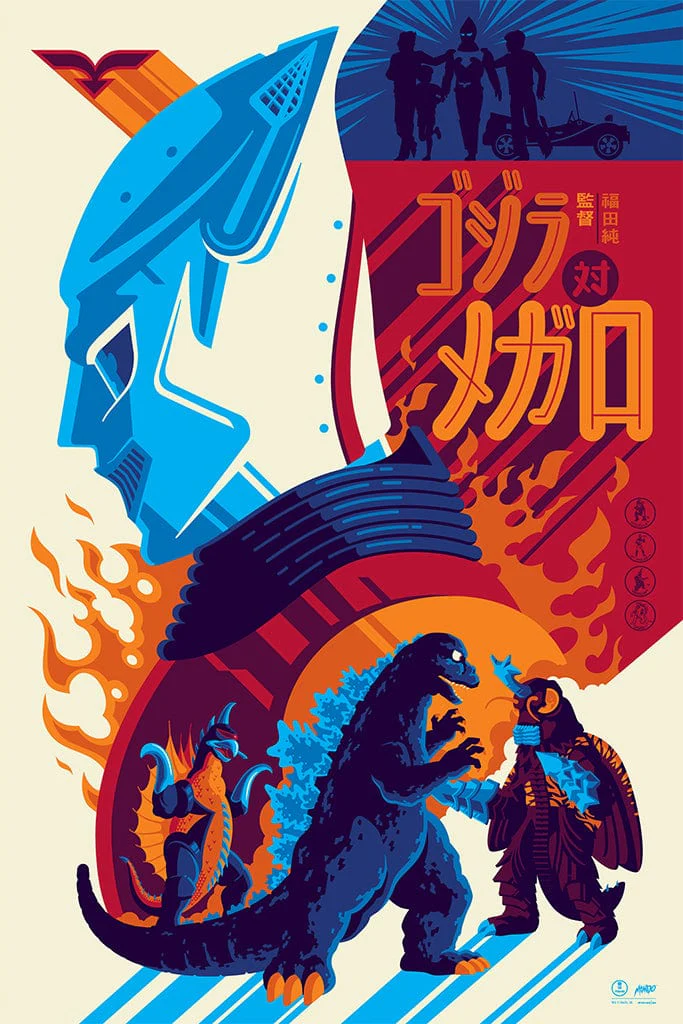 3843-godzilla-vs-megalon-variant-screenprinted-poster-1.webp Godzilla Vs Megalon (Variant) Screenprinted Poster