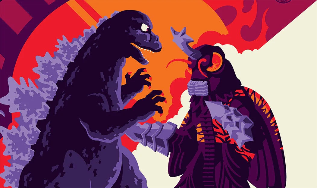 3844-godzilla-vs-megalon-screenprinted-poster-2.webp Godzilla Vs Megalon Screenprinted Poster